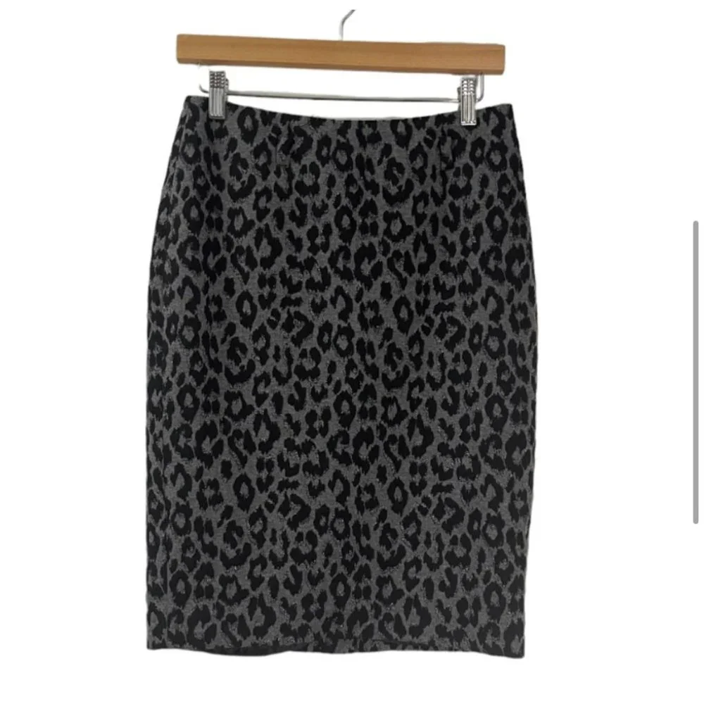 Charter Club 2 Piece Blazer/Skirt Set Black Animal Print Size Small/4